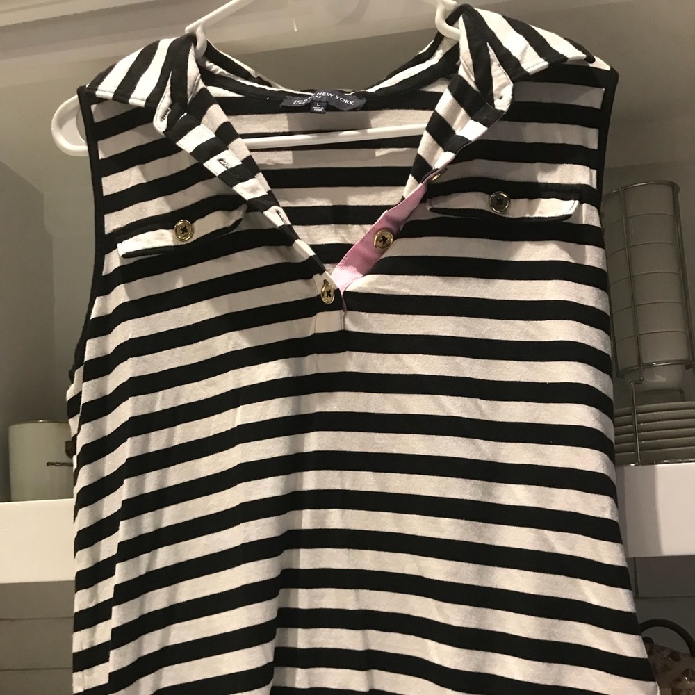 Jones New York Striped& Collared Blouse! Size L
